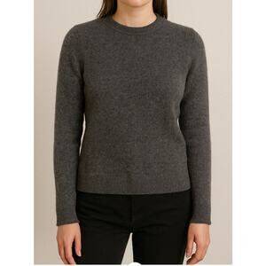 NAKEDCASHMERE Knit Crewneck Ribbed Cashmere Preppy Quiet Luxury Grey Sweater S